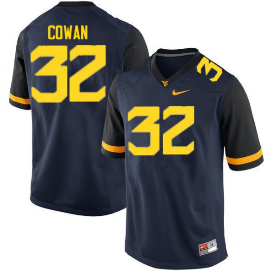 Men's West Virginia Mountaineers NCAA #32 VanDarius Cowan Navy Authentic Nike Stitched College Football Jersey NZ15M13MP